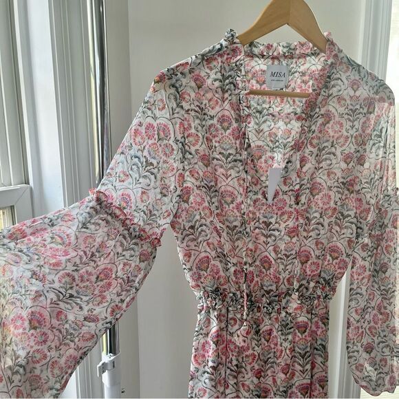 Misa Revolve Amata Floral Long Sleeve Boho Maxi Dress Size Small NWT - Picture 6 of 16